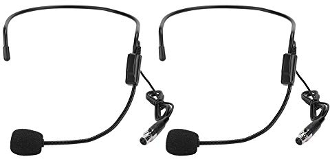 Beufee Headset-Mikrofon, 2 Stück, Kabelgebundenes Mikrofon,XLR, 3-polig, TA3F-Stecker, Sprachverstärker, Kopfmikrofon, Gesangsmikrofon Für Leistungssport