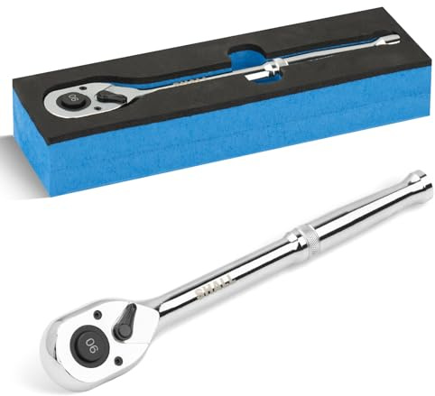 Shall 1/2 Drive 90-Tooth Ratchet Wrench Quick Release & Reversible | High-Torque Socket Spinner | Seamless Ratcheting for Vehicle Maintenance | 260mm