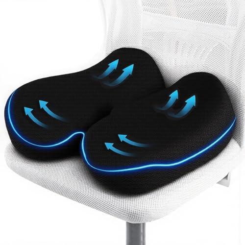 Buithafu Memory Seat Cushion,Memory Foam Coccyx Cushion Pressure Relief for Hip, Tailbone, Coccyx, Sciatica,Ergonomic Seat Cushion for Office Chair, Wheelchair