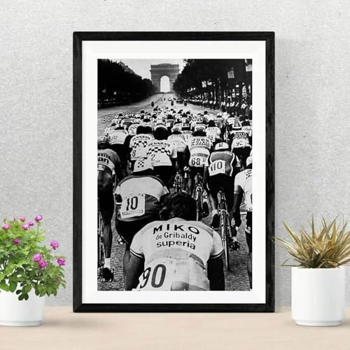 WSJIJY Leinwanddruck Tour De France-Fotografie, Radsport-Rennrad, Kunstposter, Leinwandbild, Wanddruck, Bild, Ideal Für Wohnzimmer, Heimdekoration, Geschenk, 30 X 45 cm, Ohne Rahmen