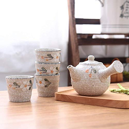 VNGBFGDFVN Théière à la Maison Théière Articles de thé en céramique Cérémonie du thé Pot Tasse Coréenne Chinoise Faite à la Main Puer Oolong Teacup Teapot Set Snow Icing