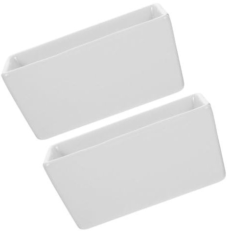 Alipis Azucarero Rectangular De Cerámica Blanca 170 Ml 9.5×7×5 Cm Multifuncional Para Sobres De Azúcar y Almacenamiento Cocina 2 Piezas