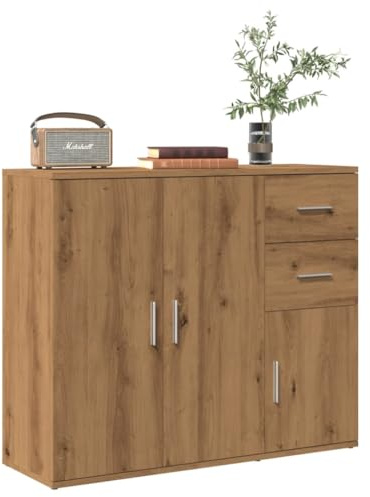 MOBCANT Sideboard, Vorratsschrank Aufbewahrungsschrank Kleiderschrank Schuhschrank Geeignet für Küche Korridor Wohnbereich Schlafzimmer Artisan-Eiche 91x29,5x75 cm Holzwerkstoff