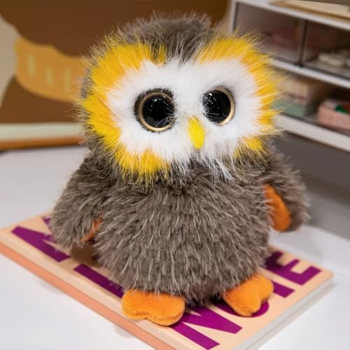 TROYSINC Plüsch Eule Kuscheltier Weiches Eule Kissen-Stofftier Süße Plüschtier für Kinder Mädchen Puppe Geschenk (20cm,Braun)