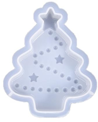 WWHJR Molde de silicona para árbol de Navidad, moldes de velas para hornear, moldes de resina epoxi, molde de adorno para decoración de pasteles, molde de vela de árbol de Navidad
