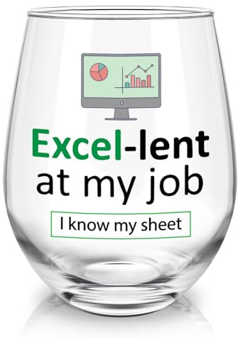 Joymaking Wine Glass Accountant Gifts, Funny Glasses for Work Colleagues, Spreadsheet Gifts 520ml