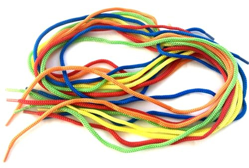 a2bsales Threading Laces Kids Shoe Lacing Beads Buttons Educational Motor Skills Learning Aid - 5 Colours 75cm x 4mm - 40 Pack