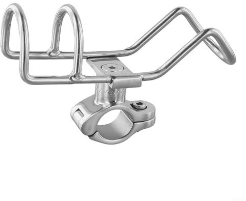Boots-Angelrutenhalter, 316 Edelstahl, Klemme für 25 mm Schienenhalterung, 360 Grad verstellbar, Marine-Qualität, Rutenhalter für Boote und Angeln