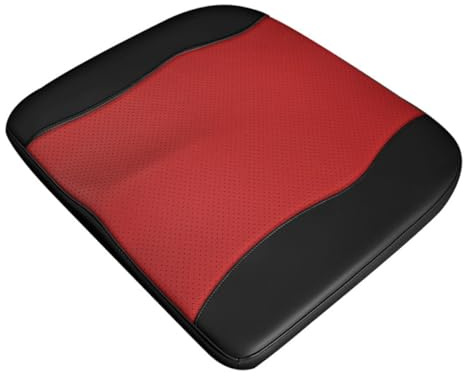Sosoport Cojín Elevador para Asiento de Coche Negro y Rojo Acolchado Cómodo y Resistente Accesorio Práctico para Mayor Seguridad y Protección del Asiento Año