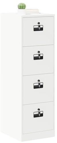 vidaXL Arkivkåp med låda 2 pcs Vit 44 x 50 x 139 cm Kallvalsat Stål, Modern kontor, industriell förvaring, rektangulär metallskåp, rymlig lådor för arbete, säker filhantering