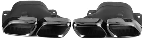 HELEVIA Quad-Auspuffblenden Passend für AMG C63/S W205 C205 A205 Pre Facelift 2015–2018 (Schwarz plattiert)
