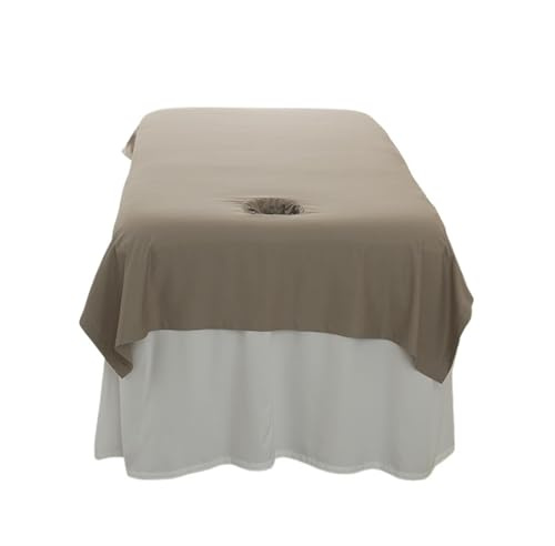 Copri Lettino Da Massaggio Lenzuola for massaggi for saloni di bellezza, morbide, spa, clubhouse, dedicate, traspiranti, con fori, lenzuolo piatto, coprimaterasso(Coffee,230x118cm no hole)