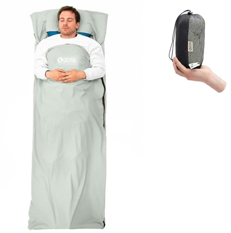 QEZER Saco Sabana, Saco de Dormir Compacto de Secado rápido para mochileros, Camping, hoteles y albergues