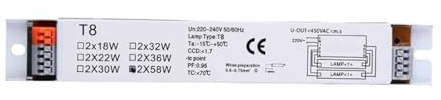 Reattori per lampade fluorescenti, Fattore di zavorra Alimentatore 2x18/30/58W T8 largo Lampada fluorescente elettronica istantanea(58w)