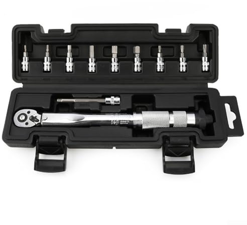 Chiave dinamometrica professionale per bicicletta, 5-25 Newton, gamma regolabile, testa a cricchetto reversibile realizzata in acciaio al cromo vanadio per riparazioni su strada e mountain bike