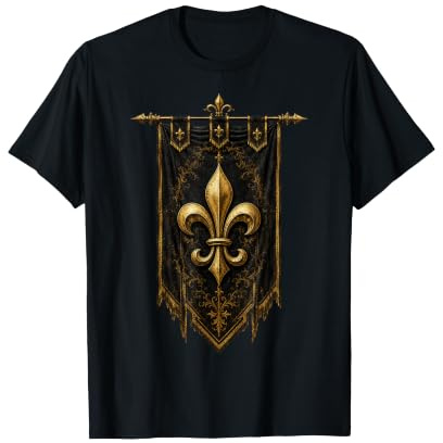 Bannière Motif Fleur de lys Gothique Art héraldique T-Shirt