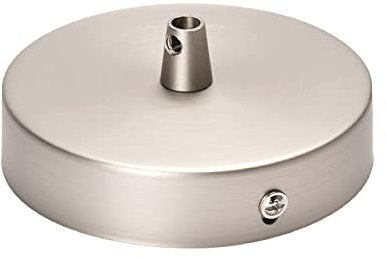 Cubierta para baldaquino (diámetro de 100 mm), altura de 24 mm, baldaquino de techo para lámpara colgante, incluye boquilla de sujeción de metal, acero inoxidable, plateado mate