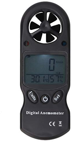TL-300 Anemómetro Digital Portátil 3 en Medidor de Viento Velocidad Temperatura Humedad para Parapente Surf Vela Kite Surf Tiro y Actividades al Aire Libre