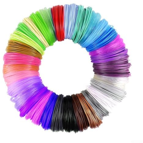 Besttoolifes Paquete de recambio de filamento PLA de 30 colores de 1,75 mm para bolígrafos 3D, 5 metros, para material de impresión 3D para artes, manualidades y dibujo apto para principiantes