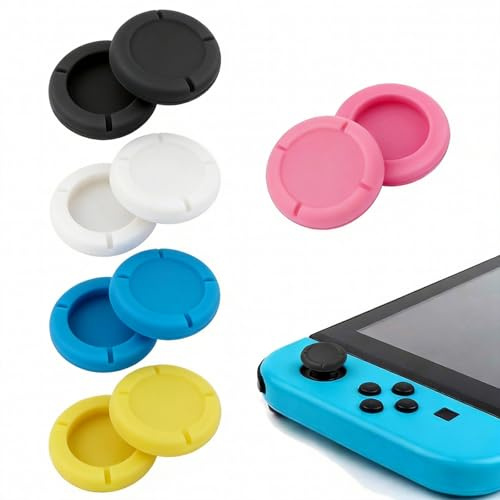 Foverin 10-Pack Thumb Grips for Nintendo Switch Joy-Con, Anti-Slip Silicone | Soft Silicone Joycons and Joystick Caps, Compatible With Nintendo Switch Lite and OLED, for Joy-Con Controllers, Multi-Color