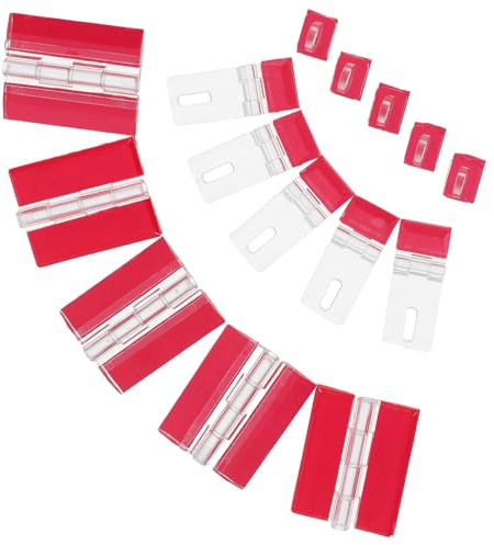 MUCKLILY Lot de 10 Set de Loquets Autocollants Transparents en Acrylique, Verrous à Charnière Robustes, sans Clous ni Vis, pour Portes D’armoire, Boîtes à Bijoux et Salle de Bain, Fixation