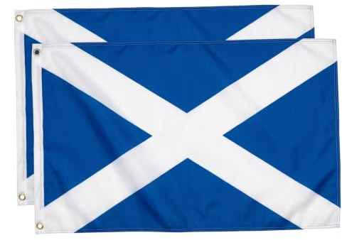 2 pezzi di bandiera della Scozia, bandiera scozzese in poliestere per eventi all'aperto, feste, feste, 59×35 pollici, bandiere blu scozzesi scozzesi saltire