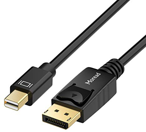 Moread Mini DisplayPort to DP Cable, 6 Feet, Gold-Plated - 4K@60Hz, 2K@144Hz - Black