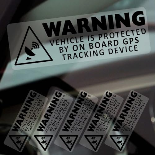 5 x G2B Warning On Board GPS Stickers Black Tracking Device Vehicle Signs Protected By Car Van Boat Taxi Secure Security Protection Safety Alarm Dash Satellite 75x25mm