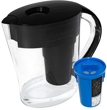 Santevia MINA Alkaline Mineral Water Filter Jug | Water Filtration System | Chlorine and Lead Filter | Water Purifier Jug | Home Water Filtration Jug | 9-Cup at Home Water Filter