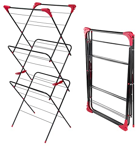 Russell Hobbs LA073785EU Klappbar Wäscheständer mit 3 Ebenen - großer Wäschetrockner mit 15m Trockenraum, Höchstlast 15kg, Erweiterbar Standtrockner mit Vier Seitenflügel, Wäscheturm für Innen & Außen