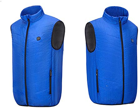 YXYECEIPENO Gilet de moto électrique d'hiver chaud et froid 9 zones de chauffage avant et arrière Le gilet est facile à nettoyer et peut être lavé pour les sports d'hiver de plein air.