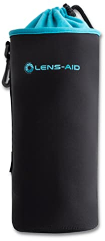 LENS-AID Neopren Objektivbeutel mit Fleece-Fütterung als Set oder einzeln Objektivtasche BZW. Köcher als Schutz für Objektiv, Blitz, Monitor, Kamera-Zubehör - XL