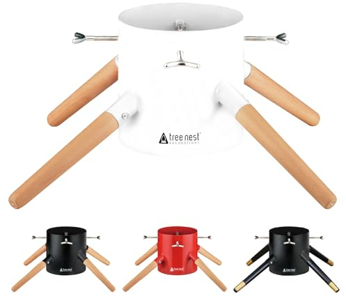 Tree Nest Base per Albero di Natale Supporto Albero di Natale Piede con Serbatoio d'Acqua - Family Christmas Tree Stand per Alberi Fino a 3,5 Metri, Tronco da 6 a 15 cm Bianco