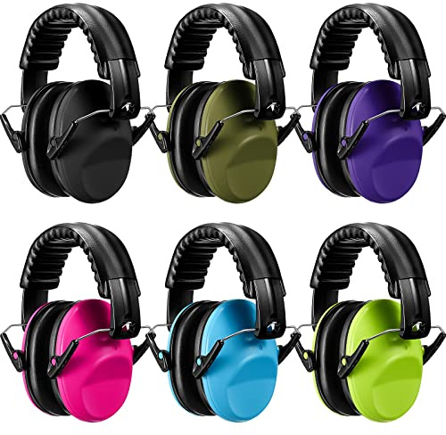 Yunsailing 6 Pcs Kids Ear Protection Earmuffs Adjustable Noise Insulation Headphones Toddlers 27NRR Noise Reduction Ear Muffs(Mixed Color)