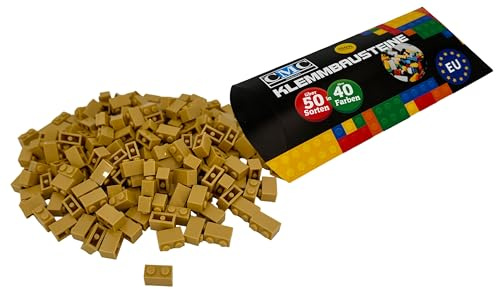 CMC imports 200 Klemmbausteine Briks Bausteine 1x2 Noppen Kompatibel freie Auswahl 35 Farben (595 Sand)