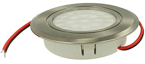 Mini Faretto Led Da Incasso Dimmerabile, Touch Dimmer On Off,DC 12V 24V 3W,Rotondo Foro 60mm (Nichel Satinato, Bianco Freddo 6000K)