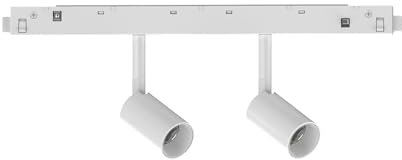 IDEAL LUX Sistema luce binario EGO TRACK DOUBLE 05W 3000K ON-OFF WH, Sistema a rotaia, Illuminazione modulare, Dispositivo su binario, 19x3h10 cm, Bianco