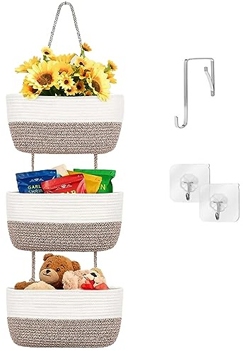 Hängeorganizer Organizer Wand Organizer, 3er Set Hängeregal Kleiderschränke Wandorganizer Hängekorb Hänge Organizer,Utensilientasche Abnehmbar Hängetasche,Tür Organizer für Schlafzimmer,Wohnzimmer