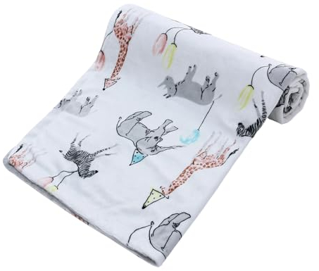 Babydecke Krabbeldecke 75x100cm doppelseitig multifunktional Minky Kuscheldecke für Kinderwagen Ihr Baby Erstlingsdecke Spieldecke Puckdecke Geschenk zur Geburt Erstausstattung (Grau)