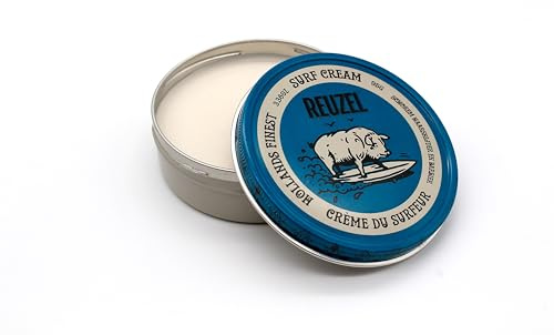 Reuzel Surf Cream, pomada en crema mate para hombres, crema de peinado de fijación ligera y flexible, 3,38 oz/95 g