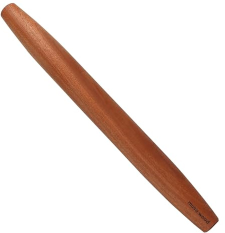 Muso Wood Rodillo de madera para pizza, tortillas, fondant (extremo cónico, 44,5 cm)