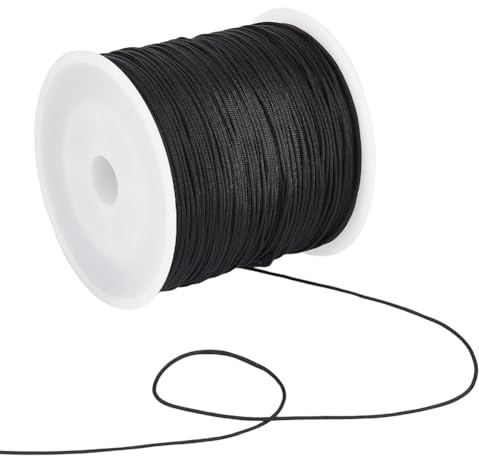 SUNNYCLUE 100 Yard Schwarze Nylonschnur Windspielschnur 0.8 mm Geflochtene Ersatzschnur Zum Heben von Jalousien Für Fenster Römische Rollos Reparatur von Gartenpflanzen Taille Perlenschnur Chinesische