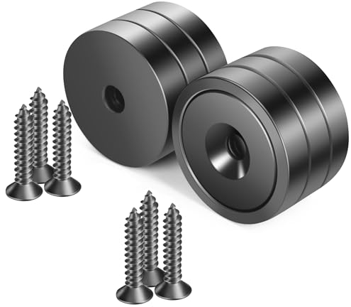 Neosmuk Magnete, 25mm Durchmesser, ideal für Holzwand, Whiteboard, Tür, Haus, Küche, Büro (schwarz, 6 Stück)