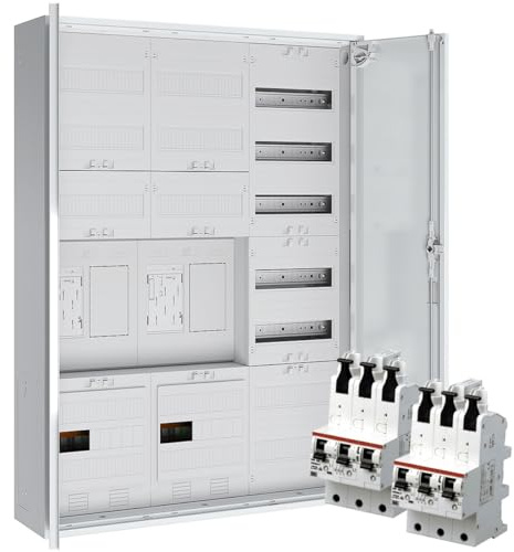 WITTKOWARE Komplett-Zählerschrank, 2x eHZ Zählerplatz/2x Reserveplatz, Verteilerfeld mit APZ, mit 2x Hauptsicherungsautomaten (SLS) 50A