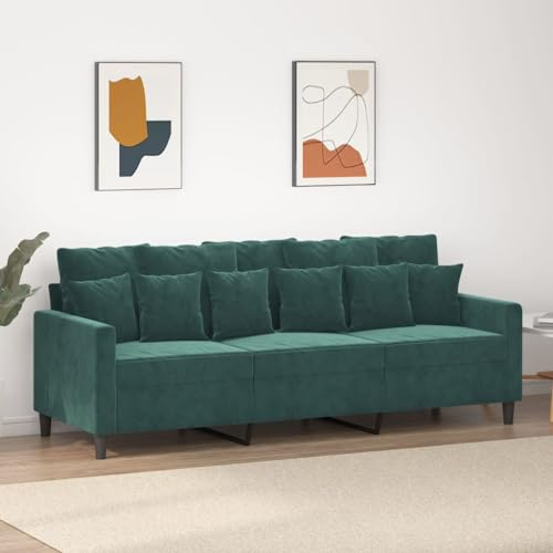 ZEYUAN 3-Sitzer-Sofa Dunkelgrün 180 cm Samt, Loungesofa, Sofas & Couches, Relaxsofa, Couch für Wohnzimmer, Couch Mit - 359315