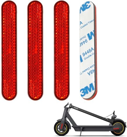 MGDC Scooter Seitenabdeckung Reflektor für Segway Ninebot Max G30/G30D/G30E/G30LP Serie,Reflektor für Motorrad Fahrrad Scooter (Rot)