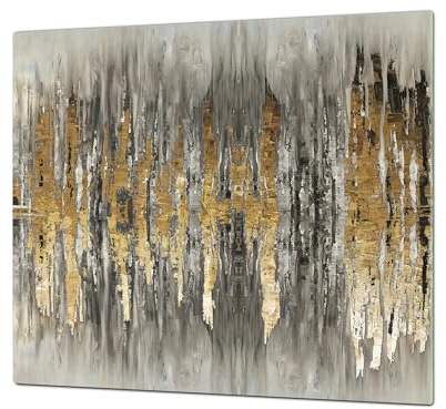 Planche de cuisine en VERRE trempé – Planche à découper en verre – Couvre-plaques de cuisson – UNE PIÈCE (60x52 cm) ou DEUX PIÈCES (30x52 cm chacune); D41 Série de Concepts Abstraits 1