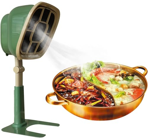 XNXYSMKJ Portable Mini Range Hood, Low Noise, Height Adjustable Tabletop Range Hood, for Indoor Barbecue/Hot Pot (Green)