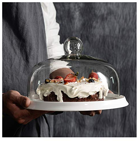 Set di espositori per cibo per feste, tortiera in ceramica Coperchio in vetro Vassoio per esposizione di dessert Decorazione fotografica in marmo Vassoio per esposizione strumenti per decorare torte