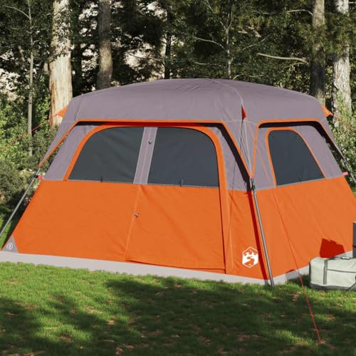 Tino Tech Familienzelt für 6 Personen Outdoor Tent Gruppenzelt Winddicht Campingzelt Große Wurfzelt Festivalzelt Wurfzelte für Familie Gartenzelte im Freien 310x275x200 cm Polyester Orange